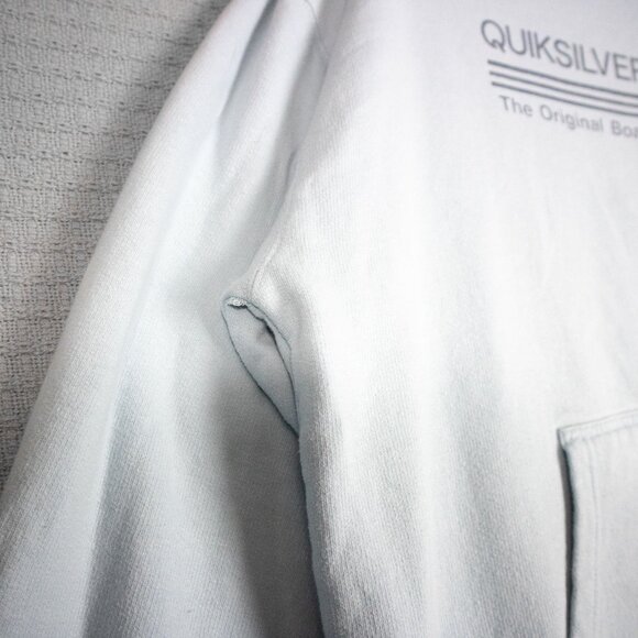2000s Y2K Pale Blue Quiksilver Graphic Pullover Hoodie - Picture 4 of 10